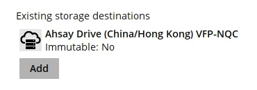 Add Storage Destinations