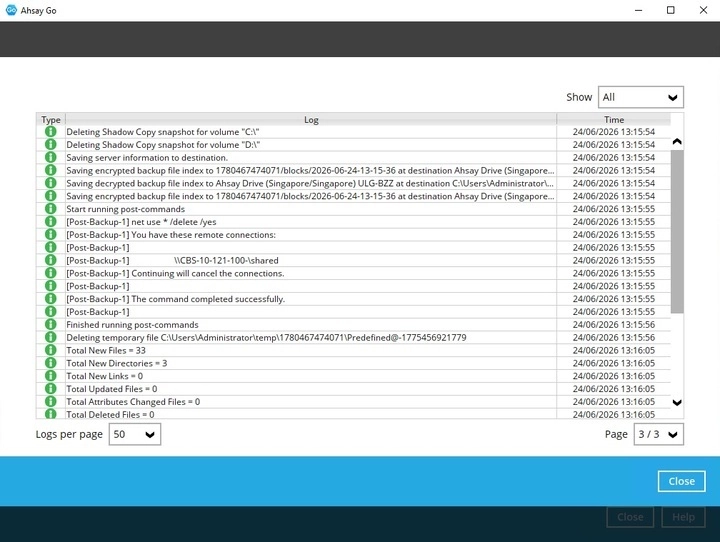 Post-Backup Command Line Tool