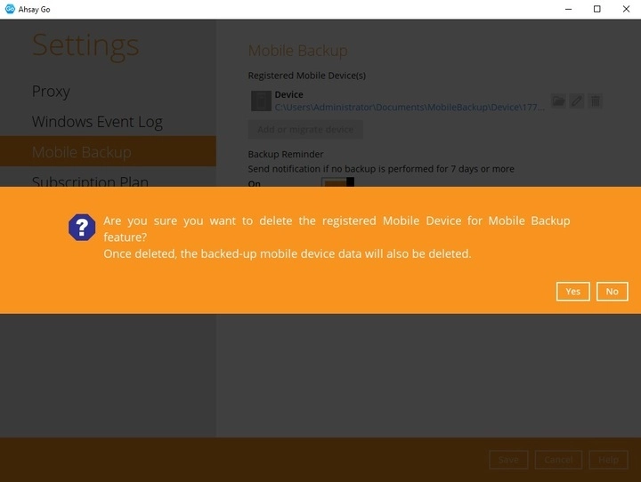 Delete Mobile Device