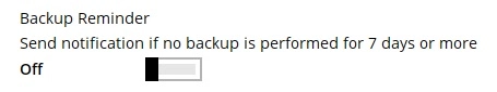 Disable Backup Reminder