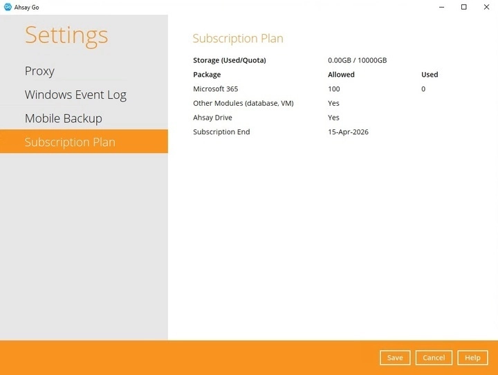 Subscription Plan