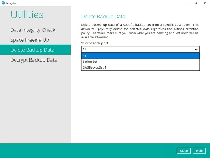 Delete Backup Data