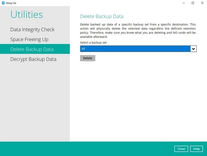 Delete Backup Data