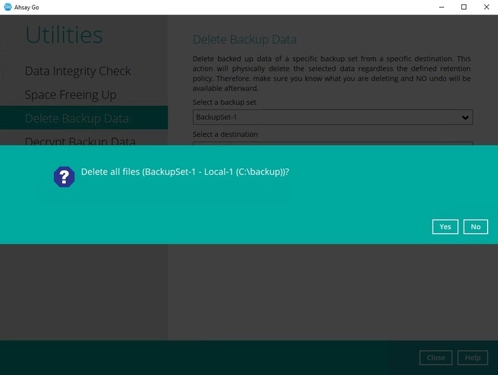 Delete Backup Data