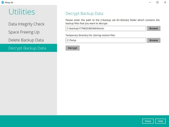 Decrypt Backup Data