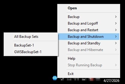 Backup and Shutdown