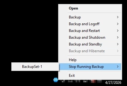 Stop Running Backup