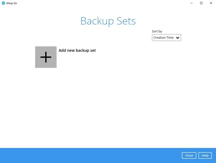 Create Backup Set