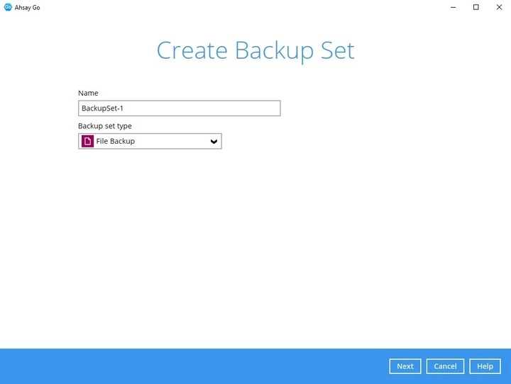 Create Backup Set