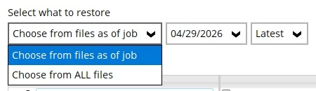 Select what to restore