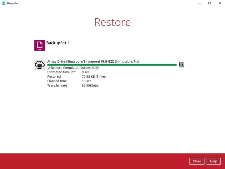 Restore Complete
