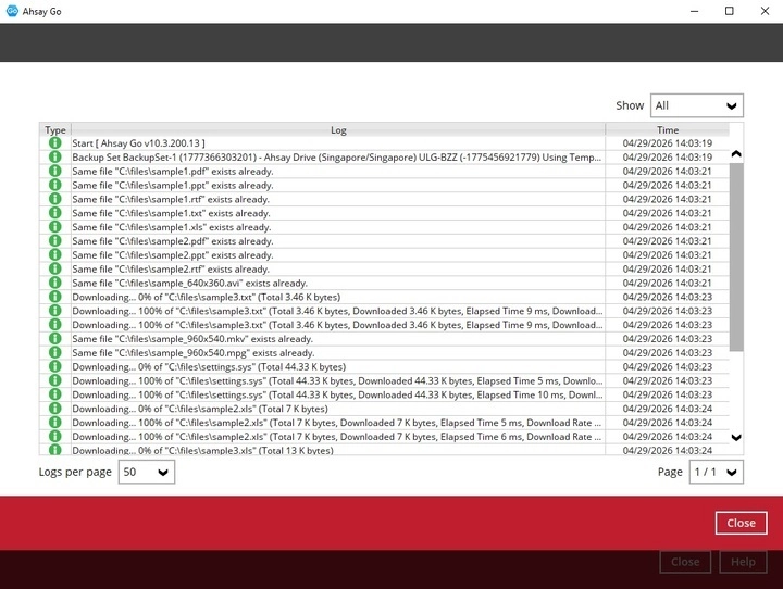 Restore Logs