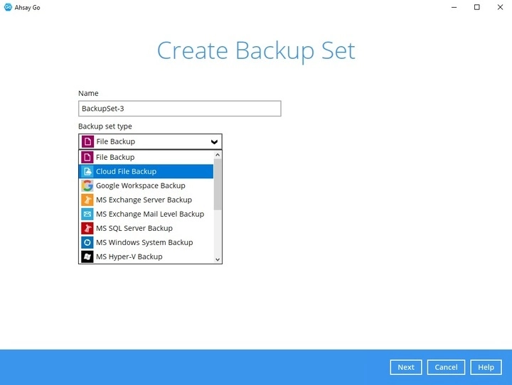 Backup Set Type
