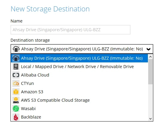 Storage Destination