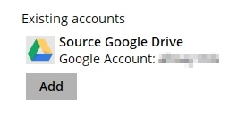 Add new Google Drive Destination