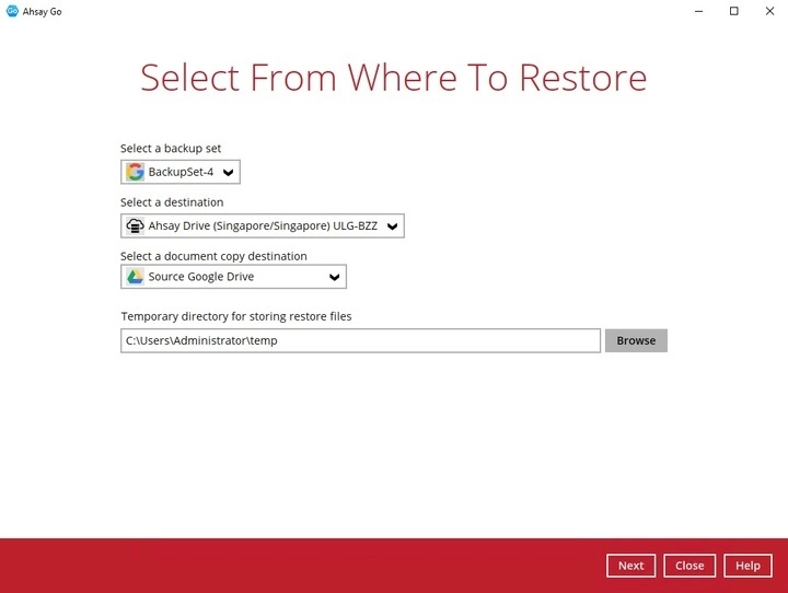 Restore Options