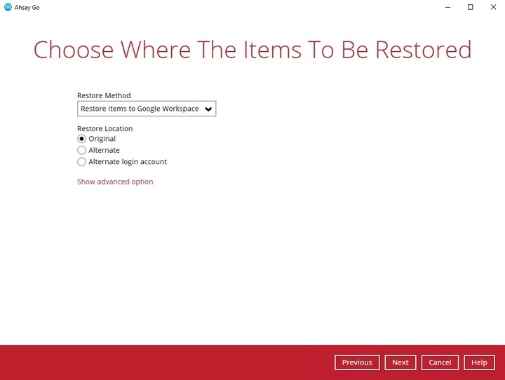 Restore Location