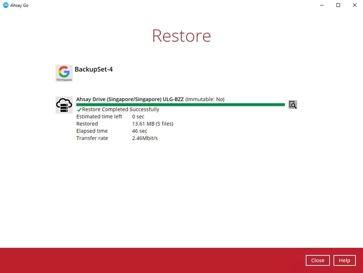 Restore Complete