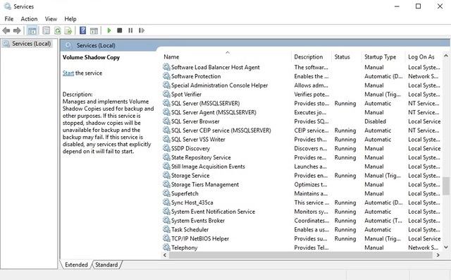 SQL Server Services