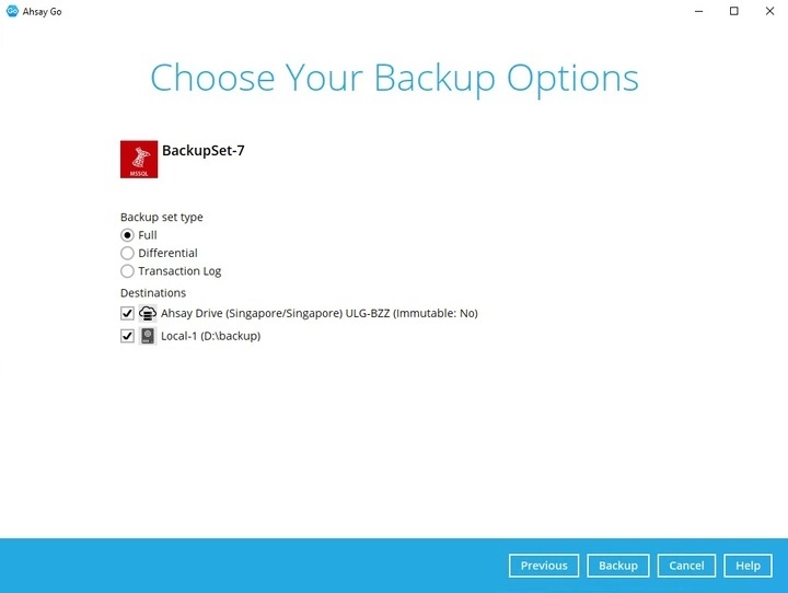 ODBC Backup Mode
