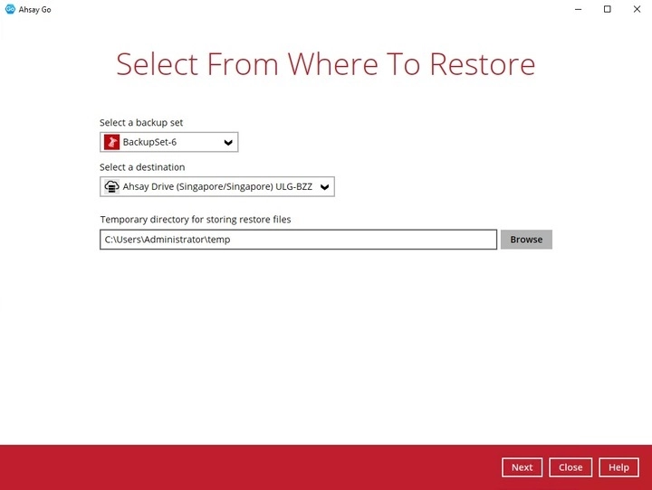 Restore Options