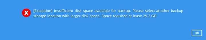 Insufficient disk space