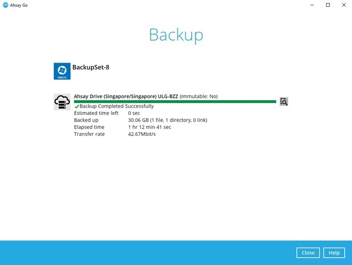 Backup Complete