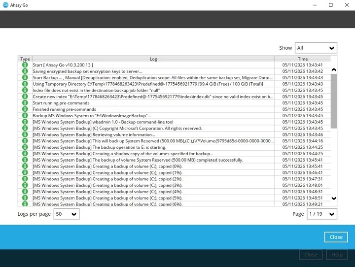Backup Logs