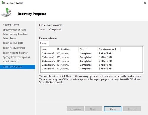 Recovery Progress