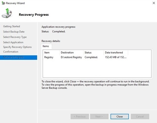 Recovery Progress