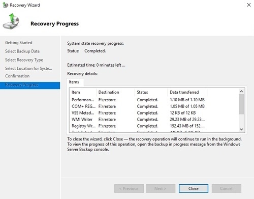 Recovery Progress