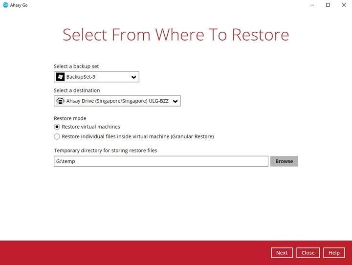 Restore Options