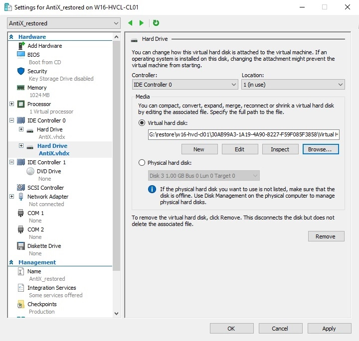 Virtual Disk Added