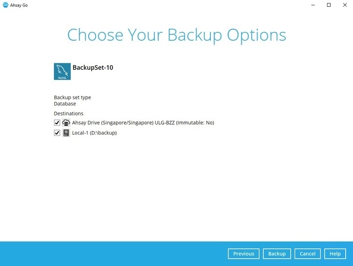 Backup Options