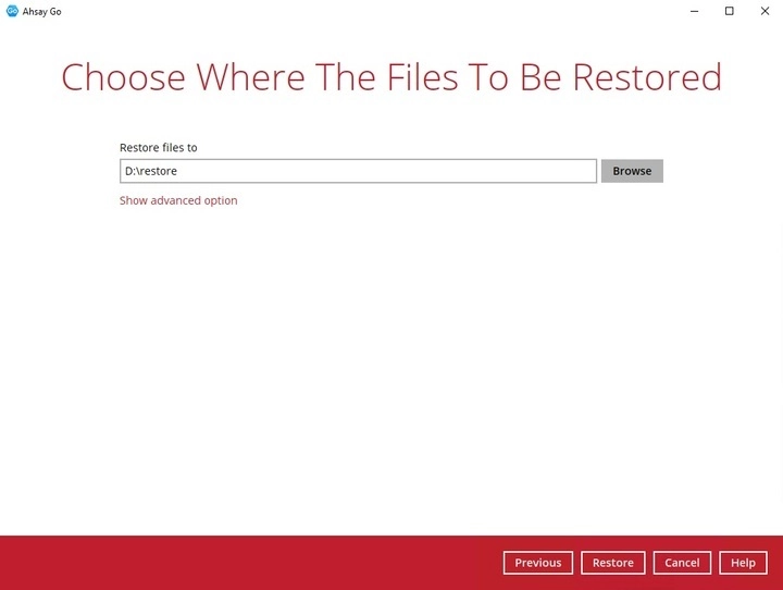 Restore path