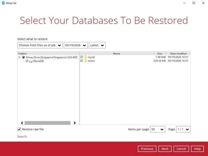 Manual Restore