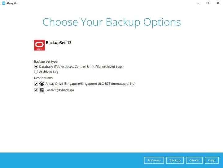 Backup Options