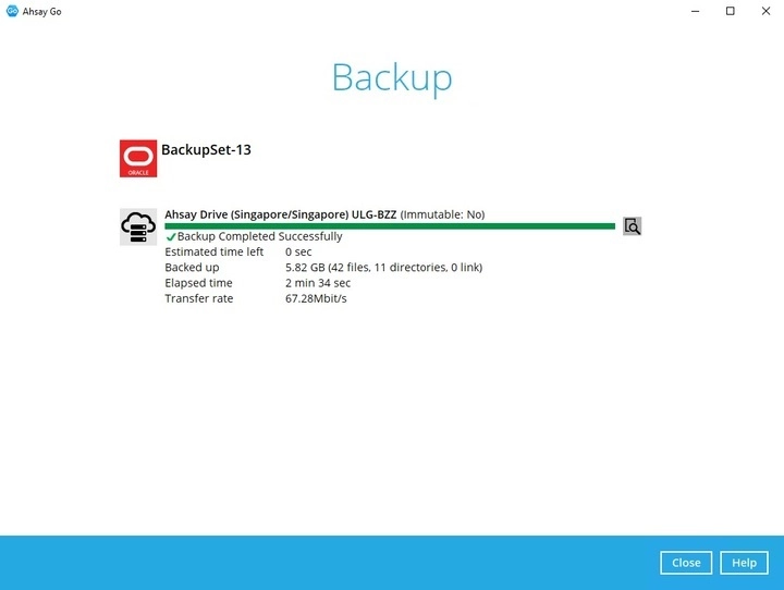 Backup Completed
