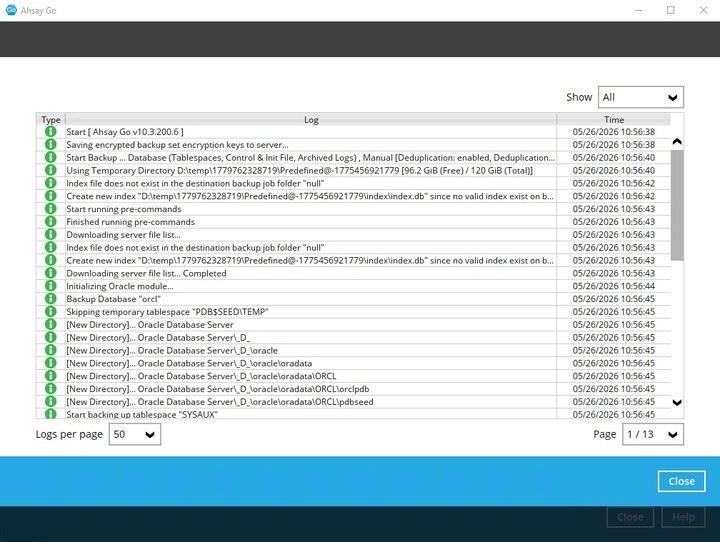 Backup Logs