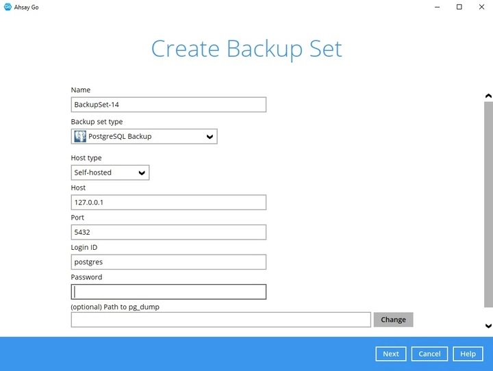 Create Backup Set