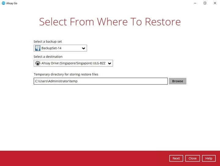 Restore Options
			
