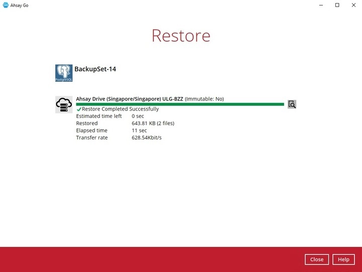 Restore Completed