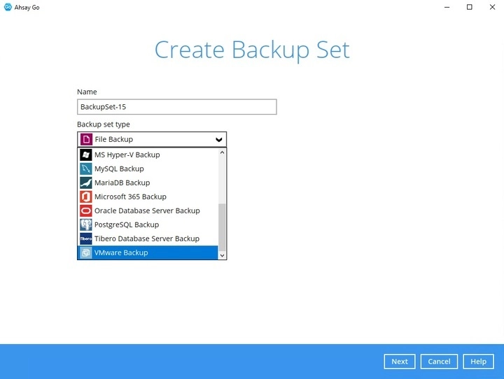 Create Backup Set