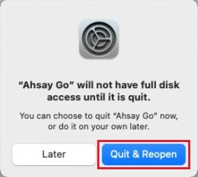 Add Full Disk Access