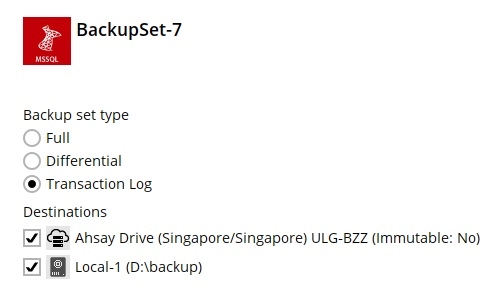 Transaction Log Backup