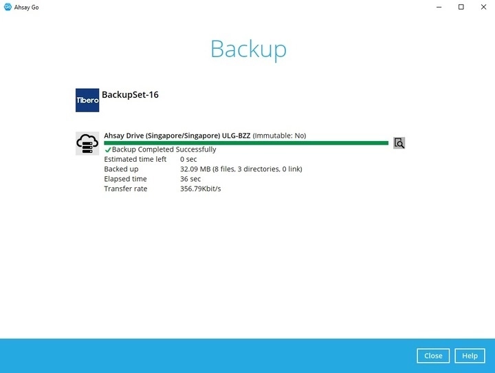 Backup Completed