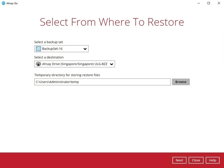 Restore Options