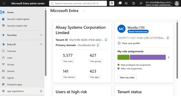Microsoft Entra admin center
