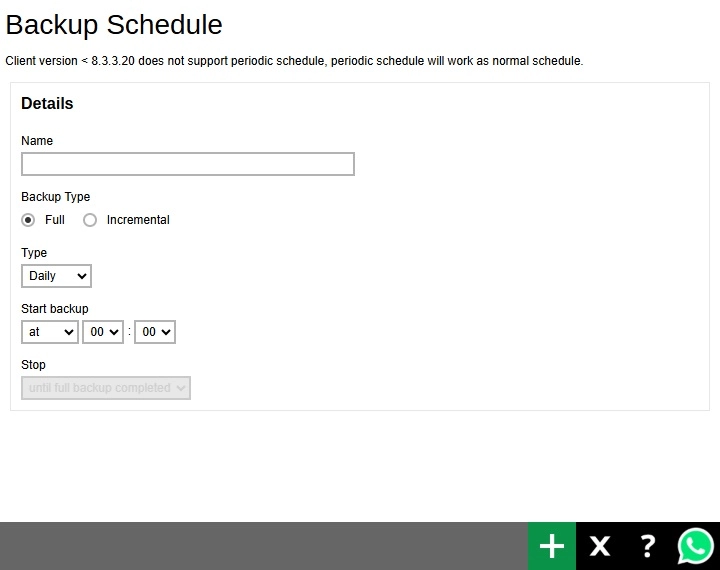 Backup Schedule