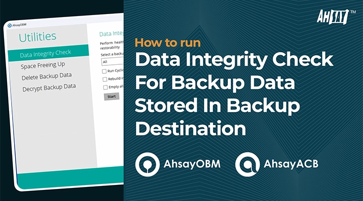 How to run data integrity check for backup data stored in backup destination